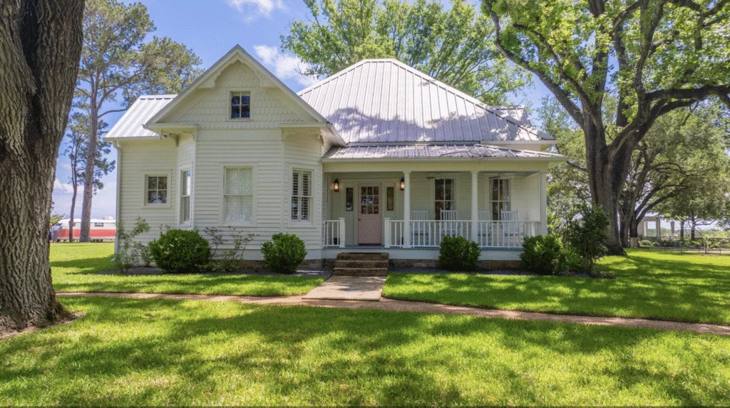 The 100 year-old farmhouse at Goodthyme Farm was renovated into a charming five-bedroom guest house. (Photo by Kerry Kirk Photography)